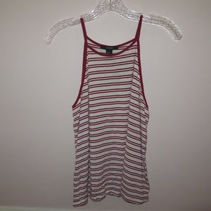 striped red and white tank top